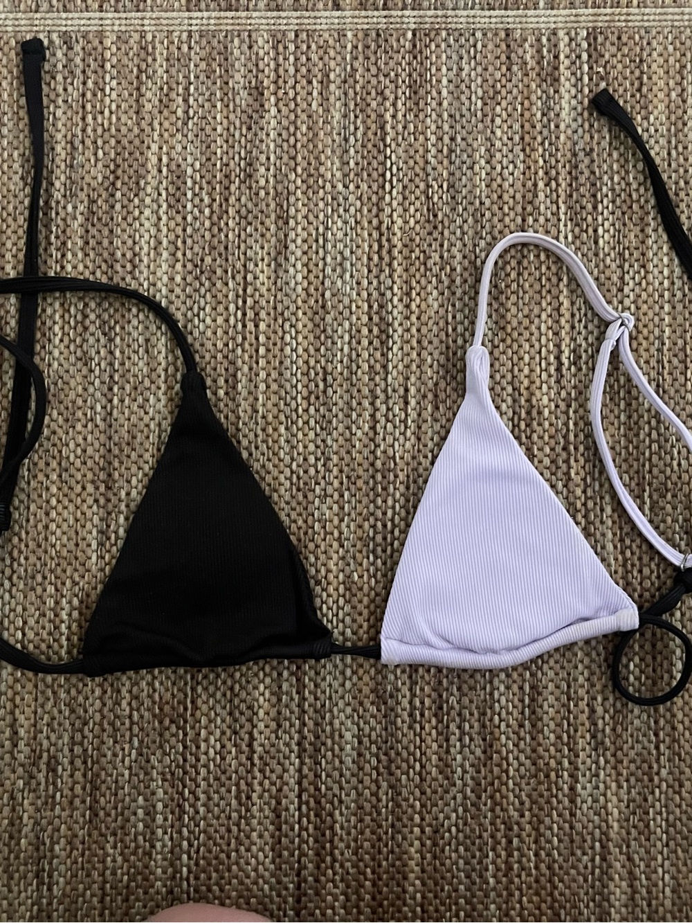 Black & Light Lavender two tone bikini top